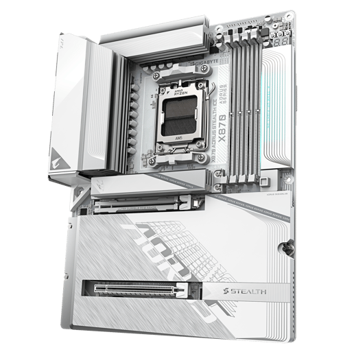 Gigabyte X870 AORUS STEALTH ICE ATX Motherboard for AMD Socket AM5 CPUs